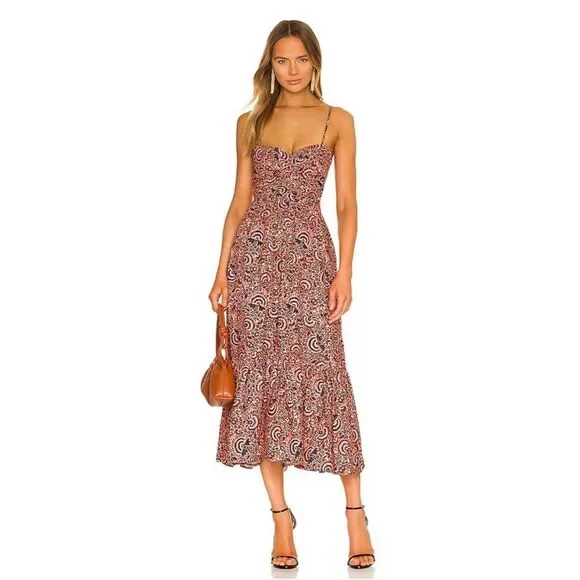 A.L.C. Lilah Printed Midi Dress, Revolve, NWT, Size 8 - Picture 2 of 10